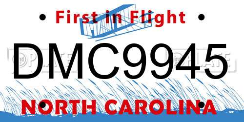 DMC9945 North Carolina License Plate