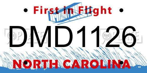 DMD1126 North Carolina License Plate