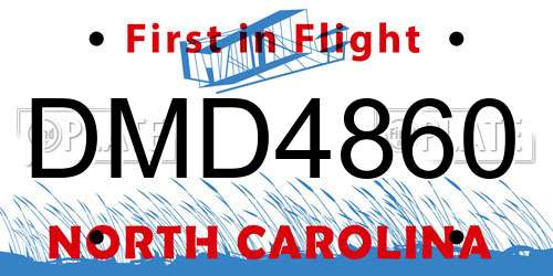 DMD4860 North Carolina License Plate