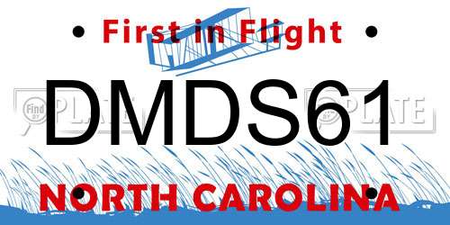 DMDS61 North Carolina License Plate
