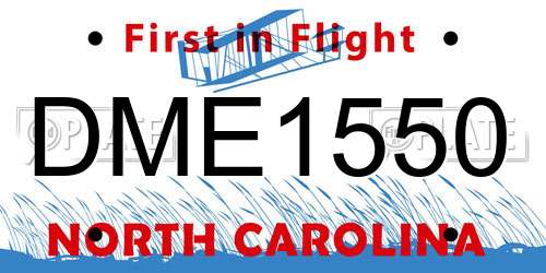 DME1550 North Carolina License Plate