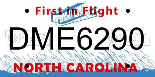 DME6290 North Carolina License Plate