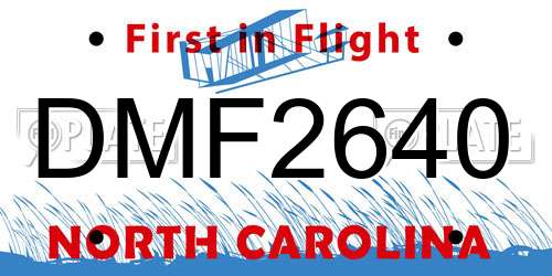 DMF2640 North Carolina License Plate