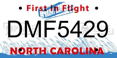 DMF5429 North Carolina License Plate
