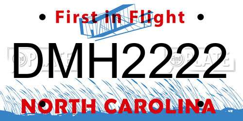 DMH2222 North Carolina License Plate