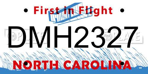DMH2327 North Carolina License Plate