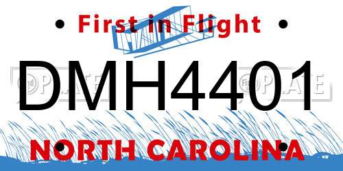 DMH4401 North Carolina License Plate