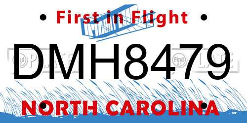 DMH8479 North Carolina License Plate