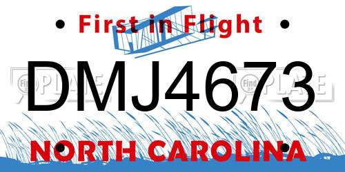 DMJ4673 North Carolina License Plate