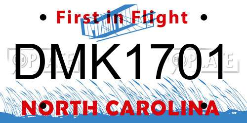 DMK1701 North Carolina License Plate