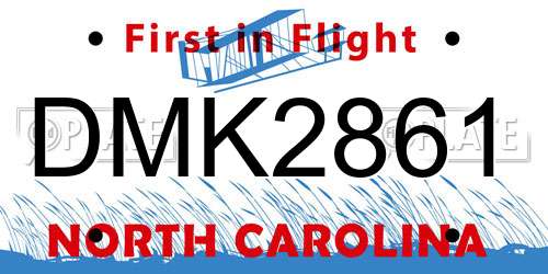 DMK2861 North Carolina License Plate
