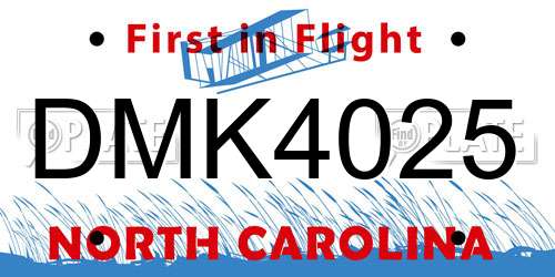 DMK4025 North Carolina License Plate