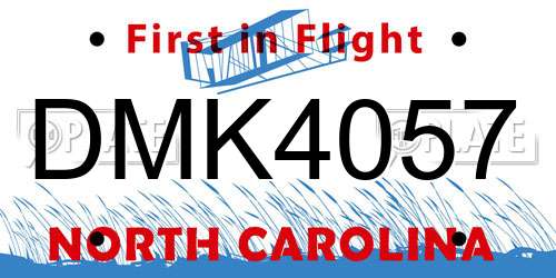 DMK4057 North Carolina License Plate
