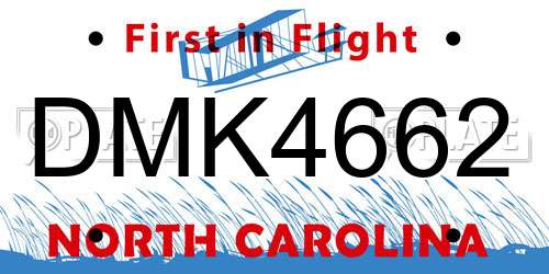 DMK4662 North Carolina License Plate