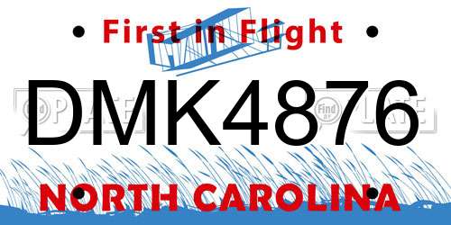 DMK4876 North Carolina License Plate