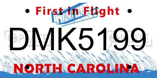 DMK5199 North Carolina License Plate