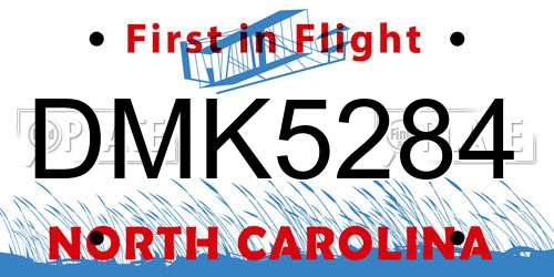 DMK5284 North Carolina License Plate