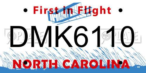 DMK6110 North Carolina License Plate