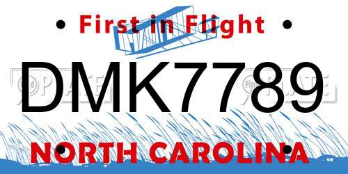 DMK7789 North Carolina License Plate