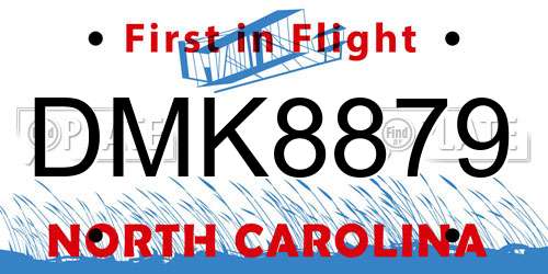 DMK8879 North Carolina License Plate