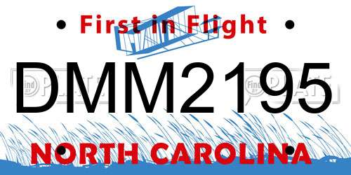 DMM2195 North Carolina License Plate