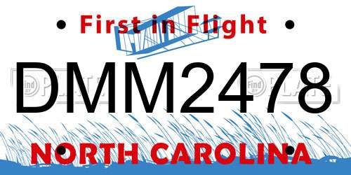 DMM2478 North Carolina License Plate