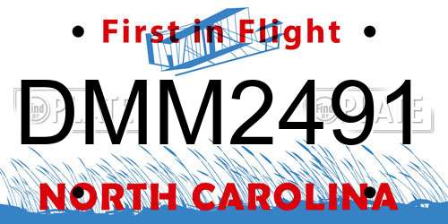 DMM2491 North Carolina License Plate