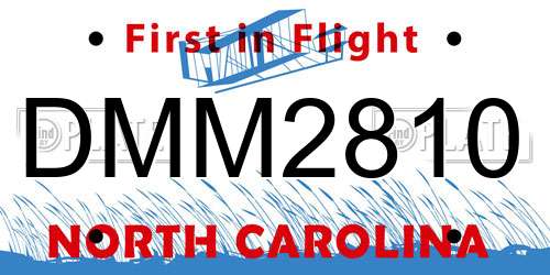 DMM2810 North Carolina License Plate