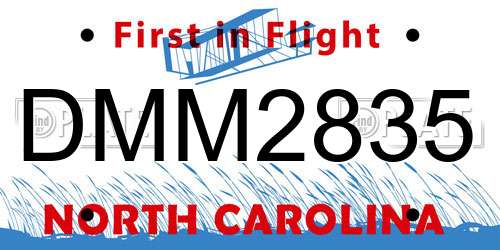 DMM2835 North Carolina License Plate
