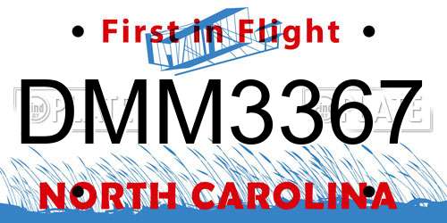 DMM3367 North Carolina License Plate