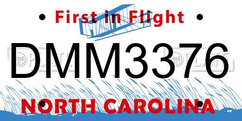 DMM3376 North Carolina License Plate