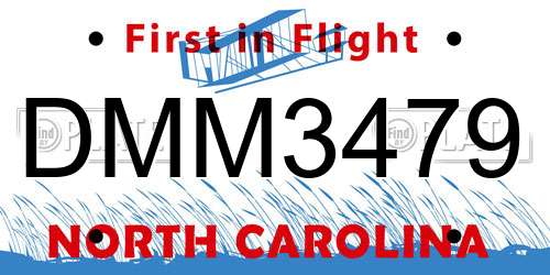 DMM3479 North Carolina License Plate