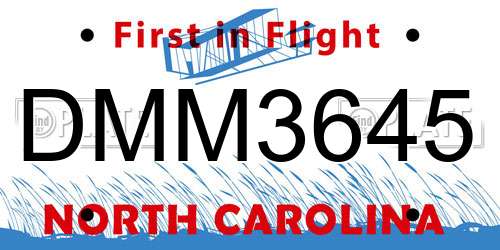 DMM3645 North Carolina License Plate