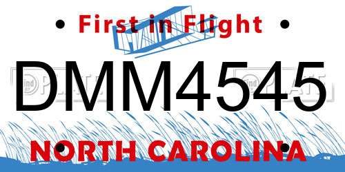 DMM4545 North Carolina License Plate