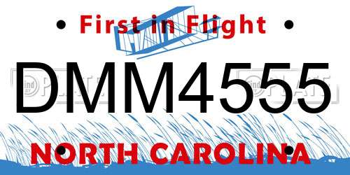 DMM4555 North Carolina License Plate