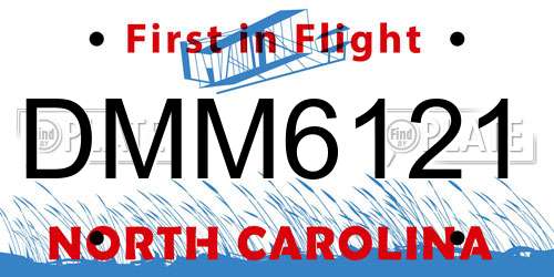DMM6121 North Carolina License Plate