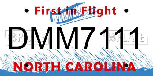 DMM7111 North Carolina License Plate