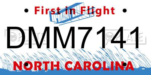 DMM7141 North Carolina License Plate