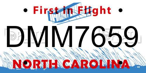 DMM7659 North Carolina License Plate