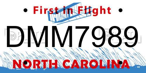 DMM7989 North Carolina License Plate