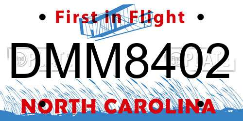 DMM8402 North Carolina License Plate