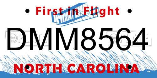 DMM8564 North Carolina License Plate
