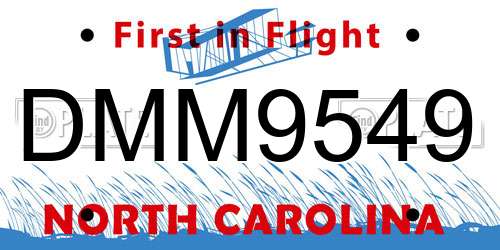 DMM9549 North Carolina License Plate