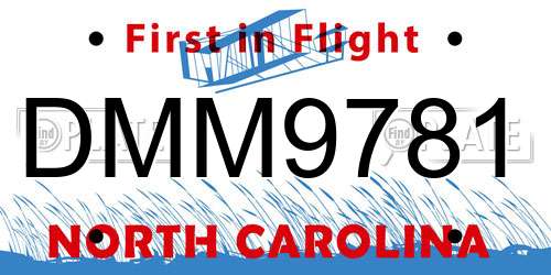 DMM9781 North Carolina License Plate