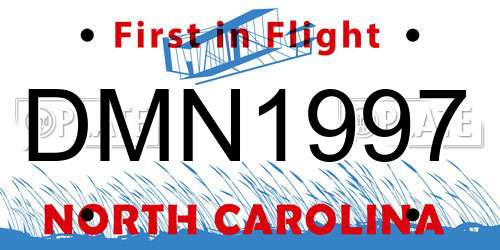 DMN1997 North Carolina License Plate