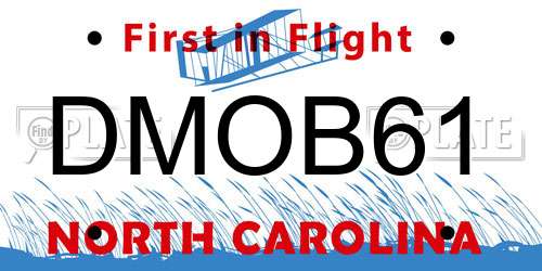 DMOB61 North Carolina License Plate