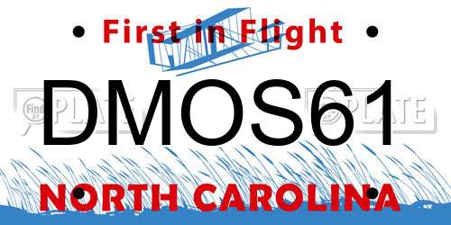 DMOS61 North Carolina License Plate