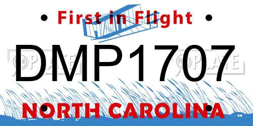 DMP1707 North Carolina License Plate