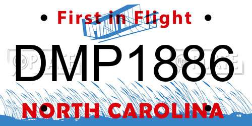 DMP1886 North Carolina License Plate