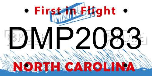 DMP2083 North Carolina License Plate